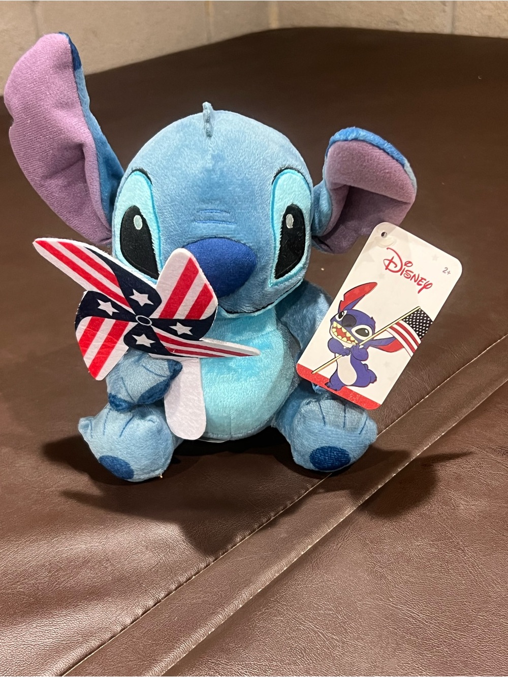 Disney Stitch Plush Stuffed Animal Patriotic Pinwheel